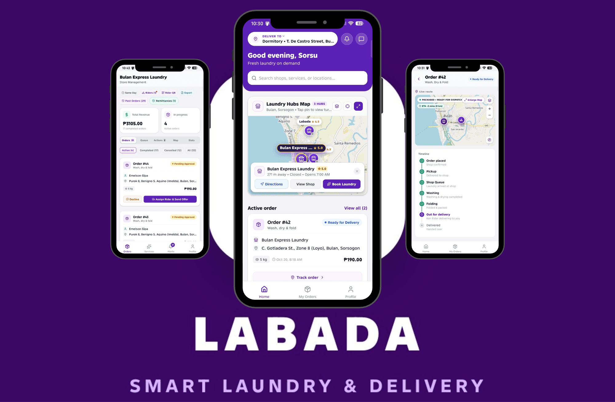 Labada mobile application mockups